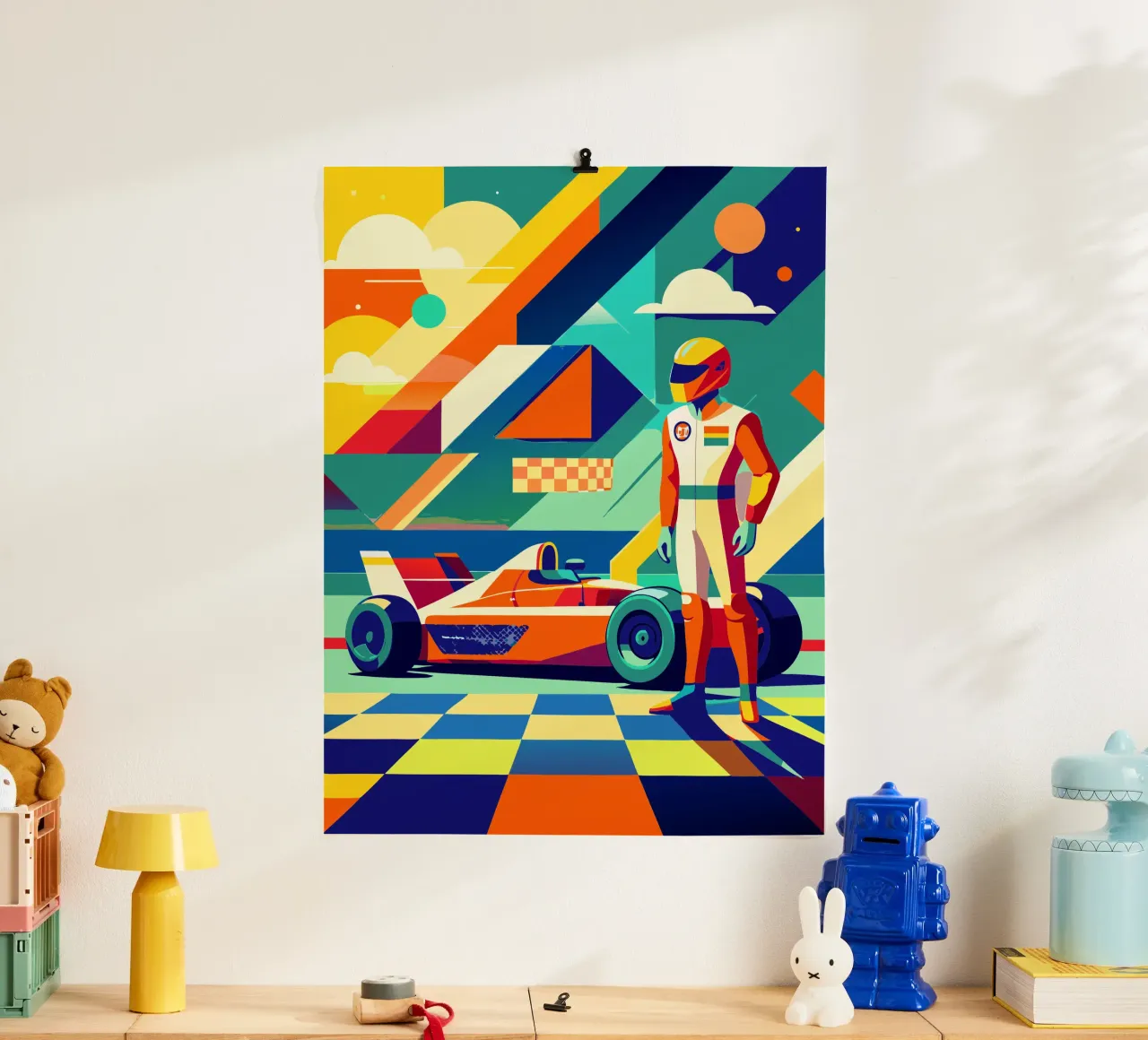 Imaginación vectorial de un coche deportivo de F1 poster de Faiza