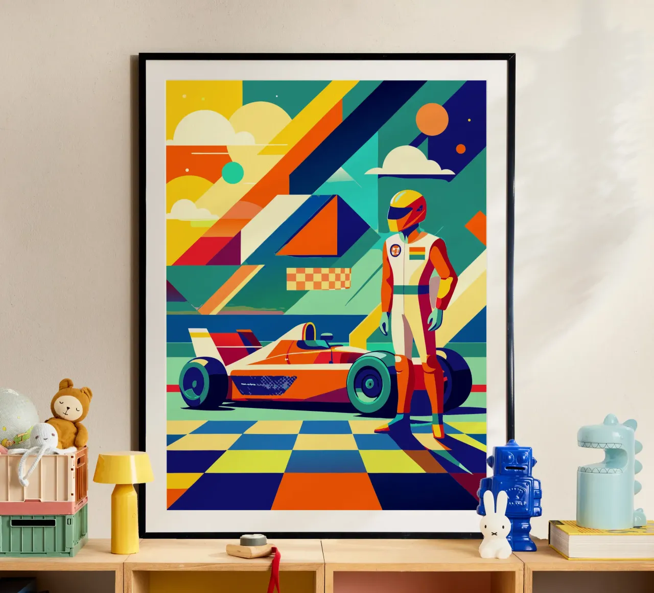 Imaginación vectorial de un coche deportivo de F1 poster de Faiza