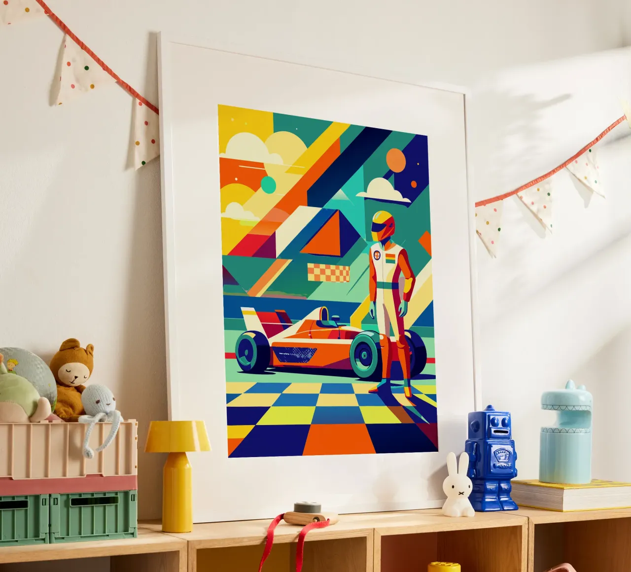 Imaginación vectorial de un coche deportivo de F1 poster de Faiza
