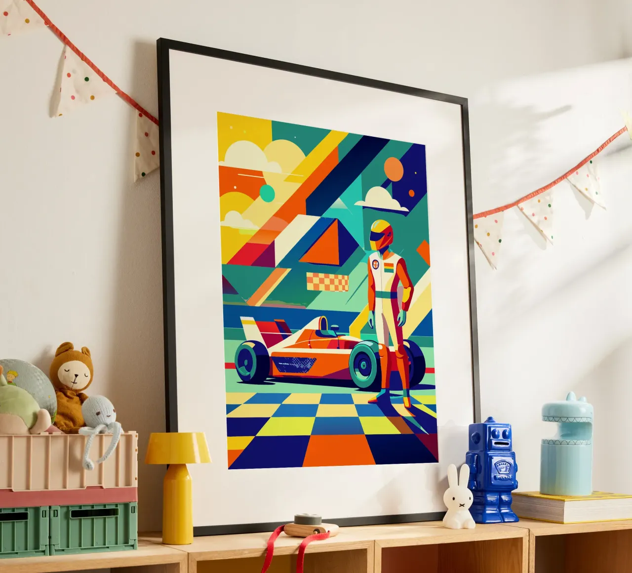 Imaginación vectorial de un coche deportivo de F1 poster de Faiza
