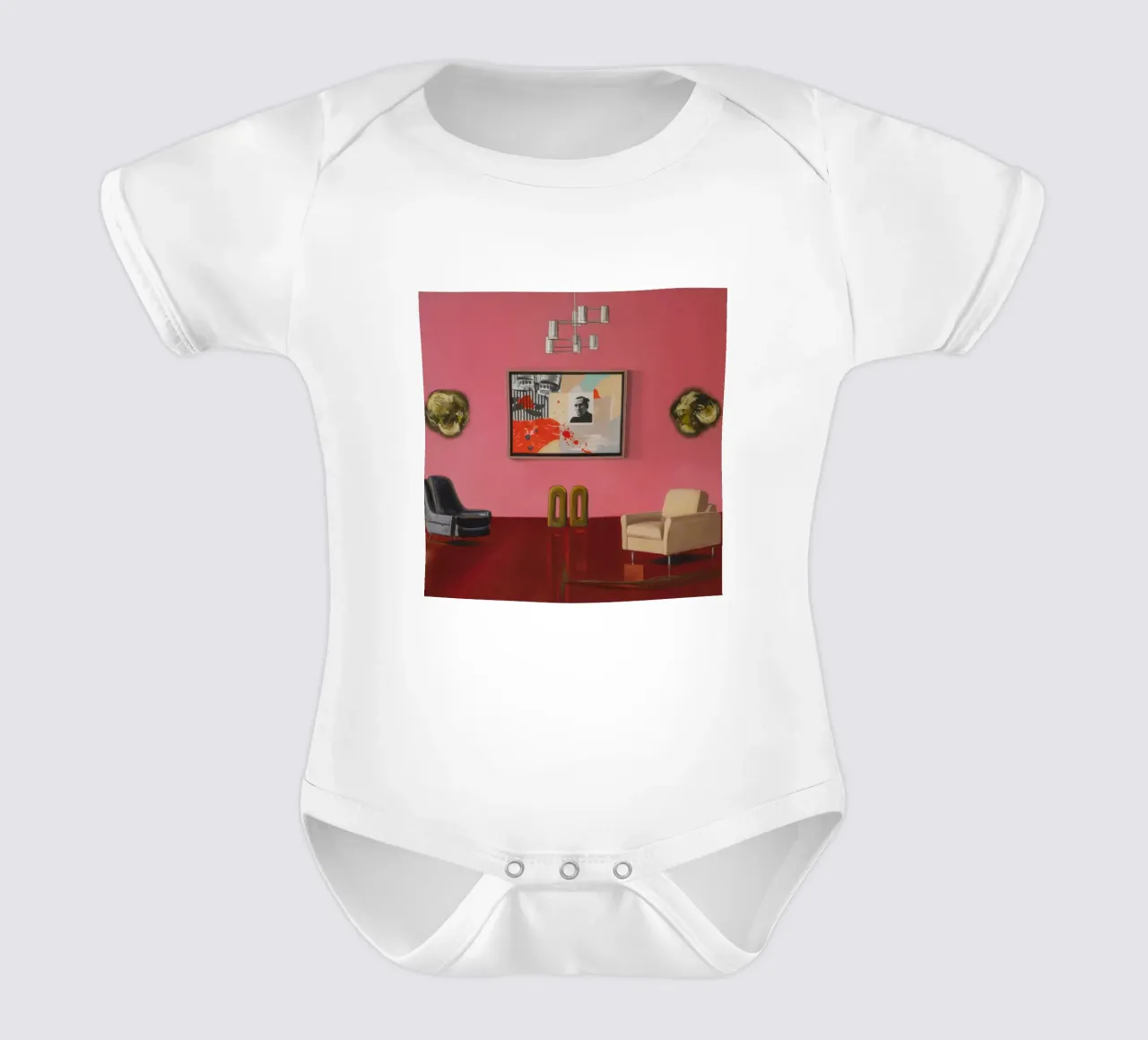 Salone rosa moderno body neonato maniche corte da Opal Strokes