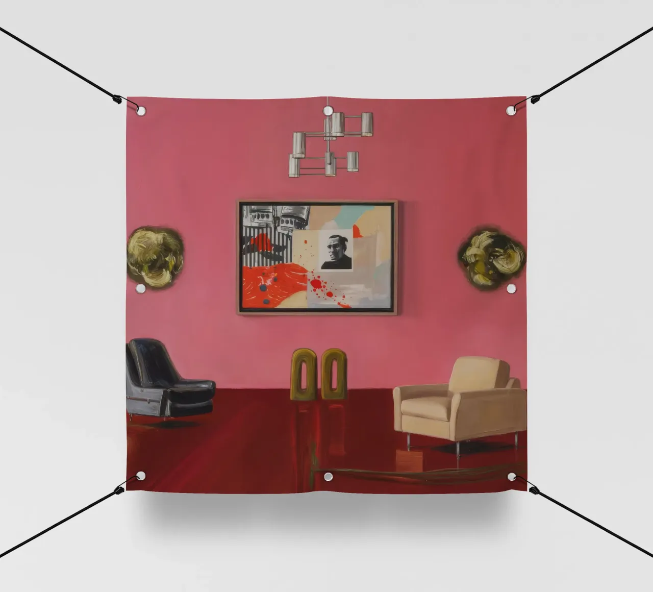 Salone rosa moderno telo in pvc da Opal Strokes
