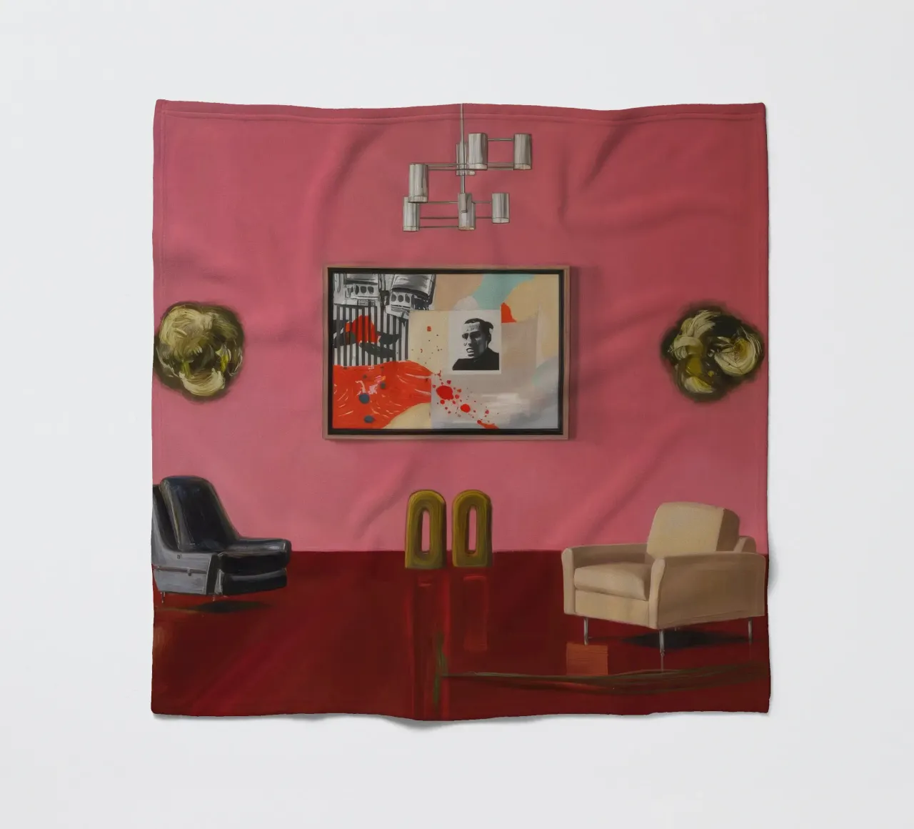 Salone rosa moderno coperta in pile da Opal Strokes