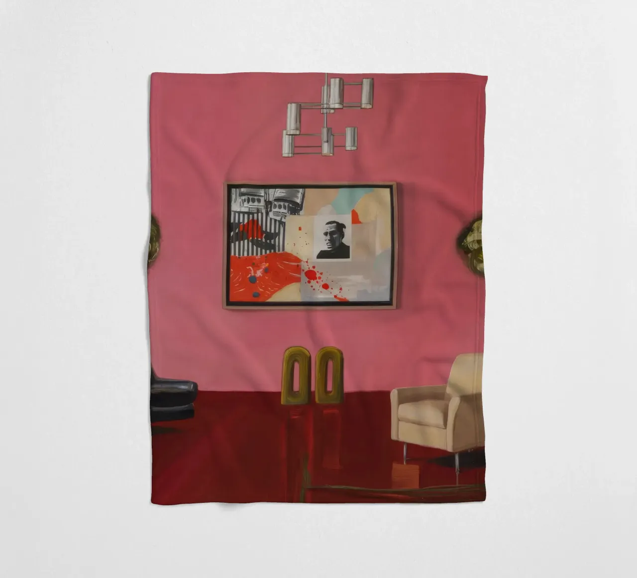 Salone rosa moderno coperta in pile da Opal Strokes