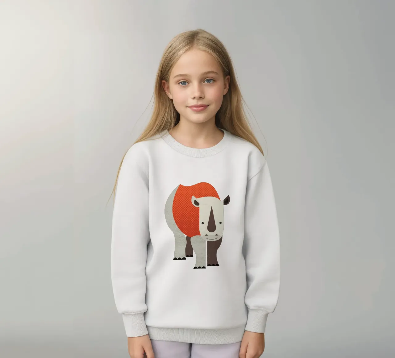 Rinoceronte capriccioso felpa bambino da The Printed Sparrow