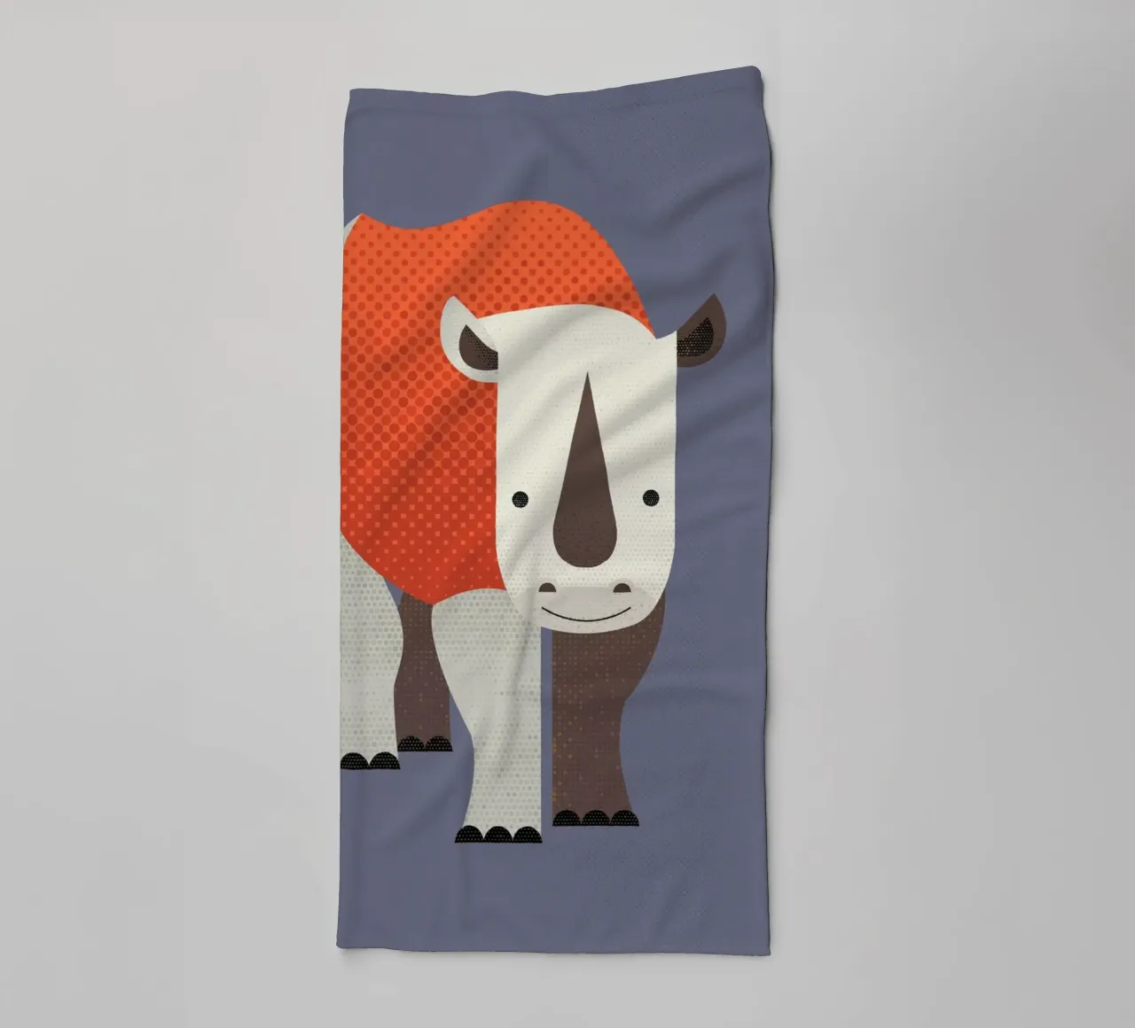 Whimsy Rhinoceros towel by The Printed Sparrow