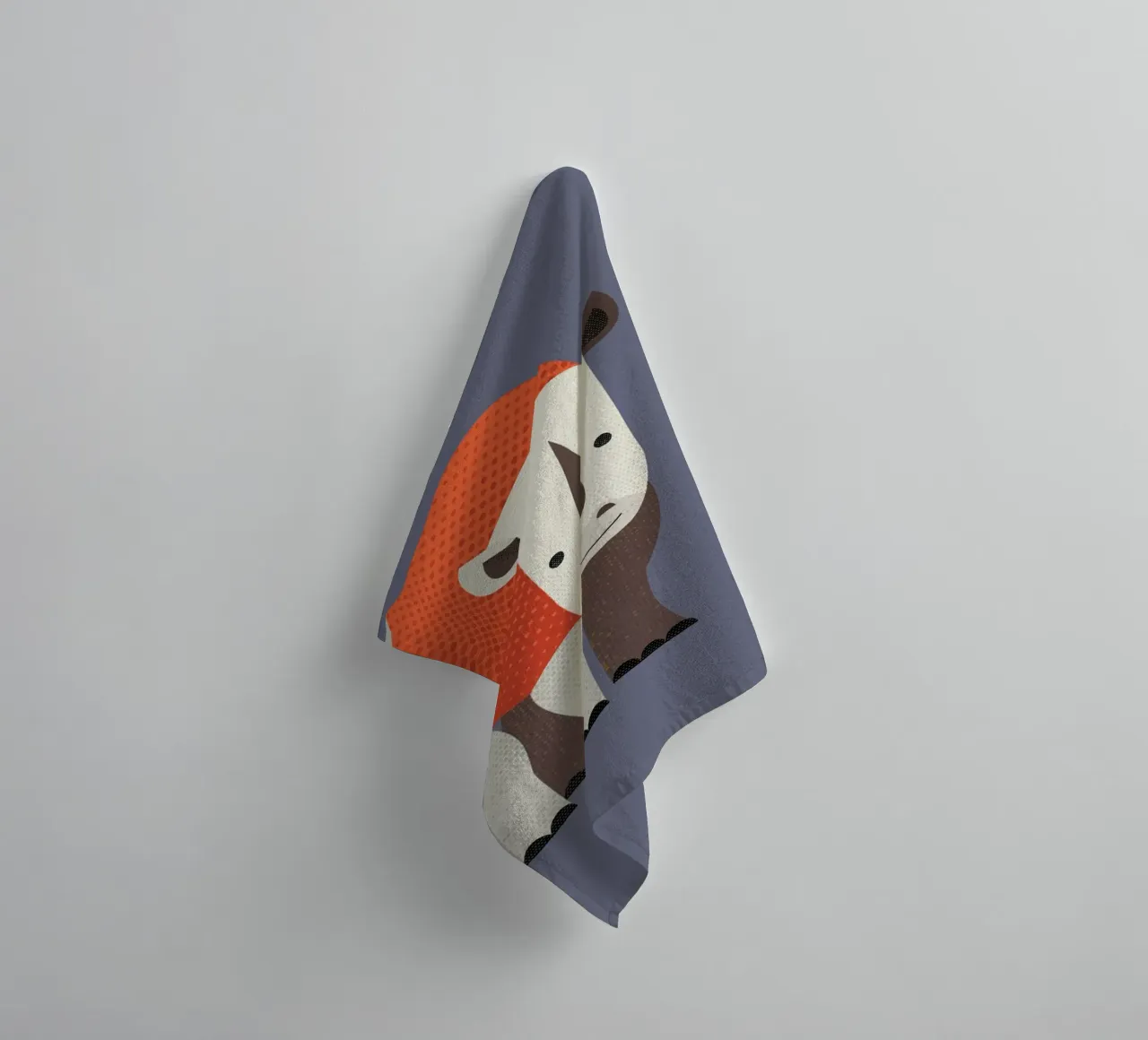 Whimsy Rhinoceros towel by The Printed Sparrow
