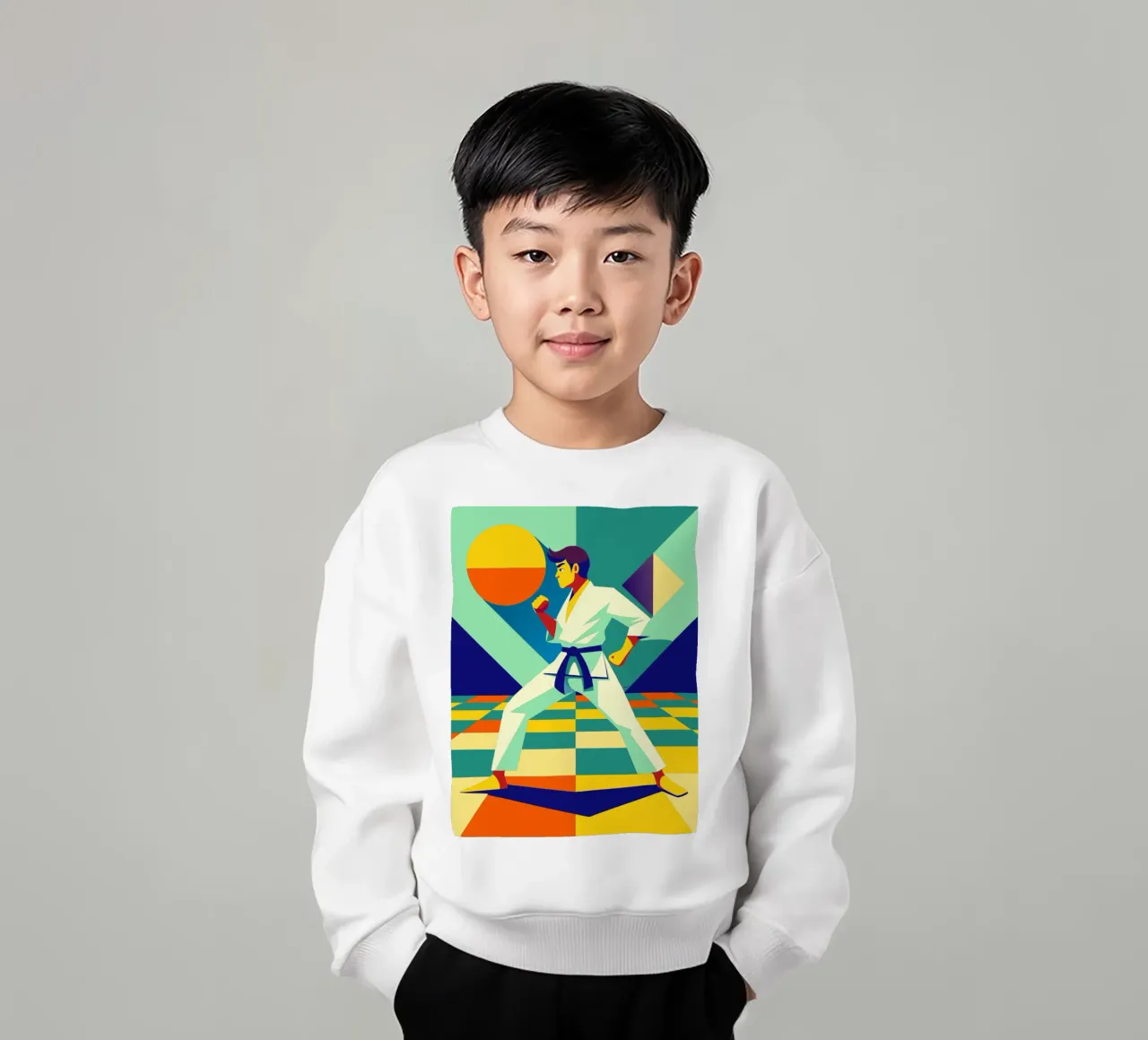 karate deporte vector imaginación sudadera para niño de Faiza