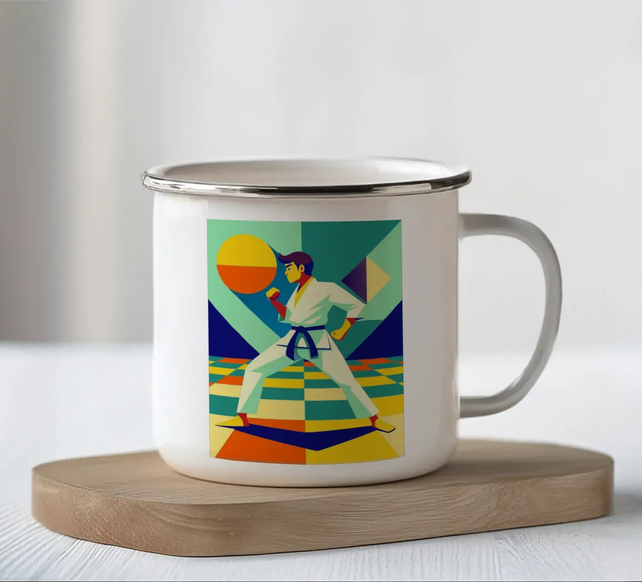 karate sport immaginazione vettoriale tazza in smalto da Faiza