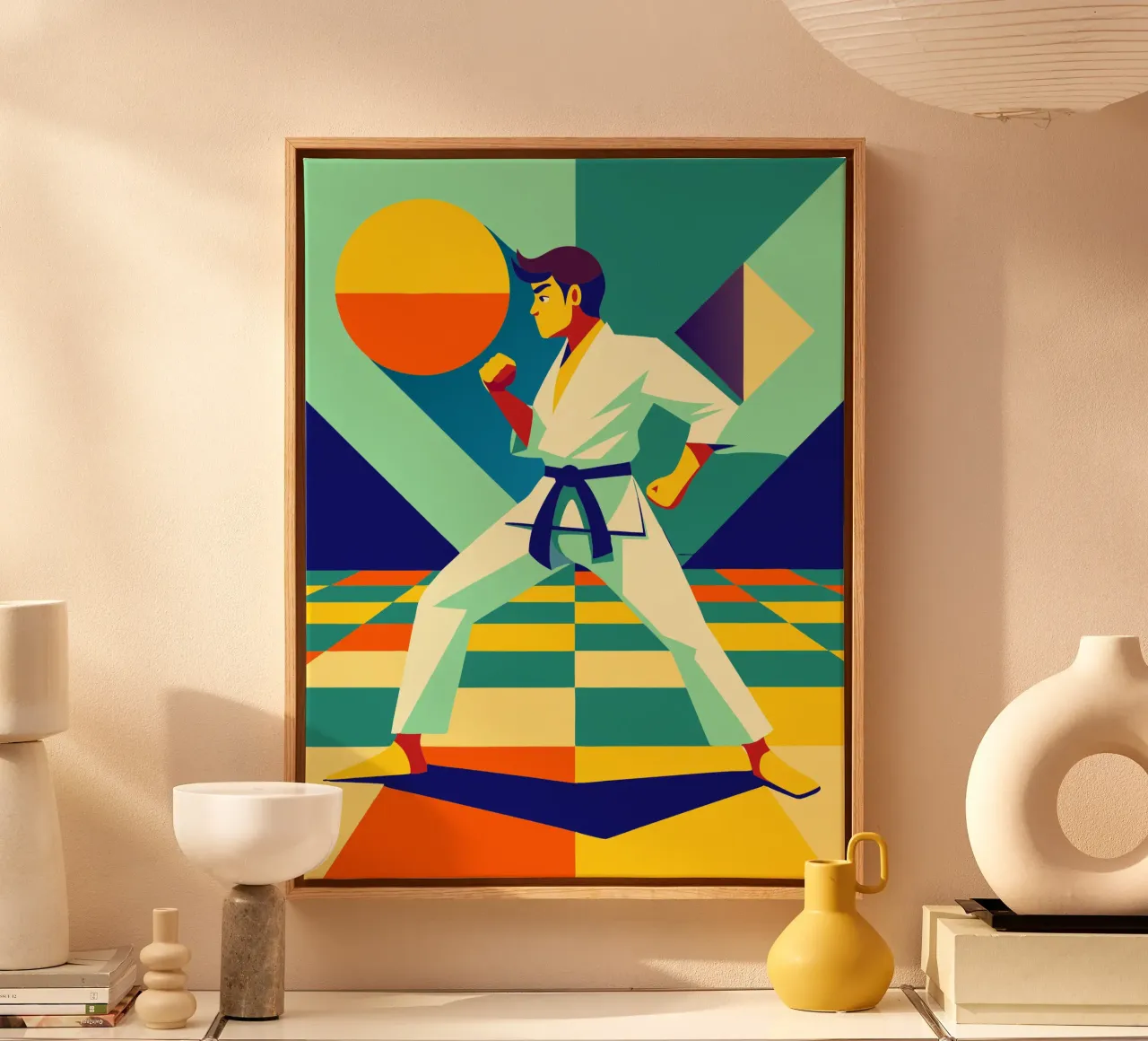 karate deporte vector imaginación lienzo con Marco flotante de Faiza