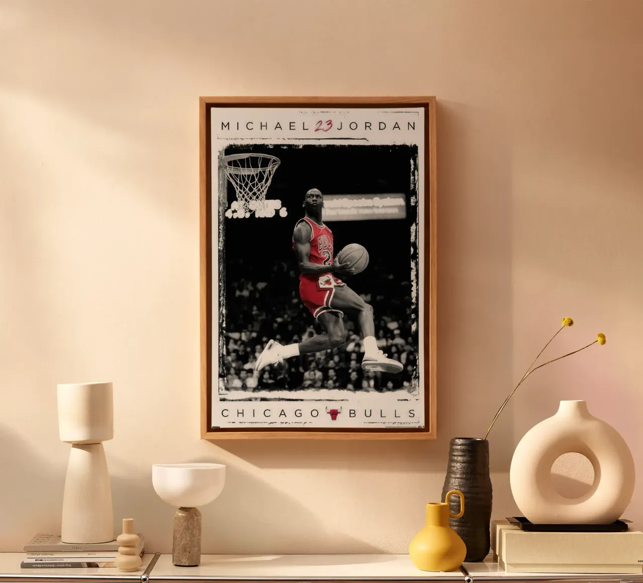 Michael Jordan Dunk canvas met Baklijst van nice sport