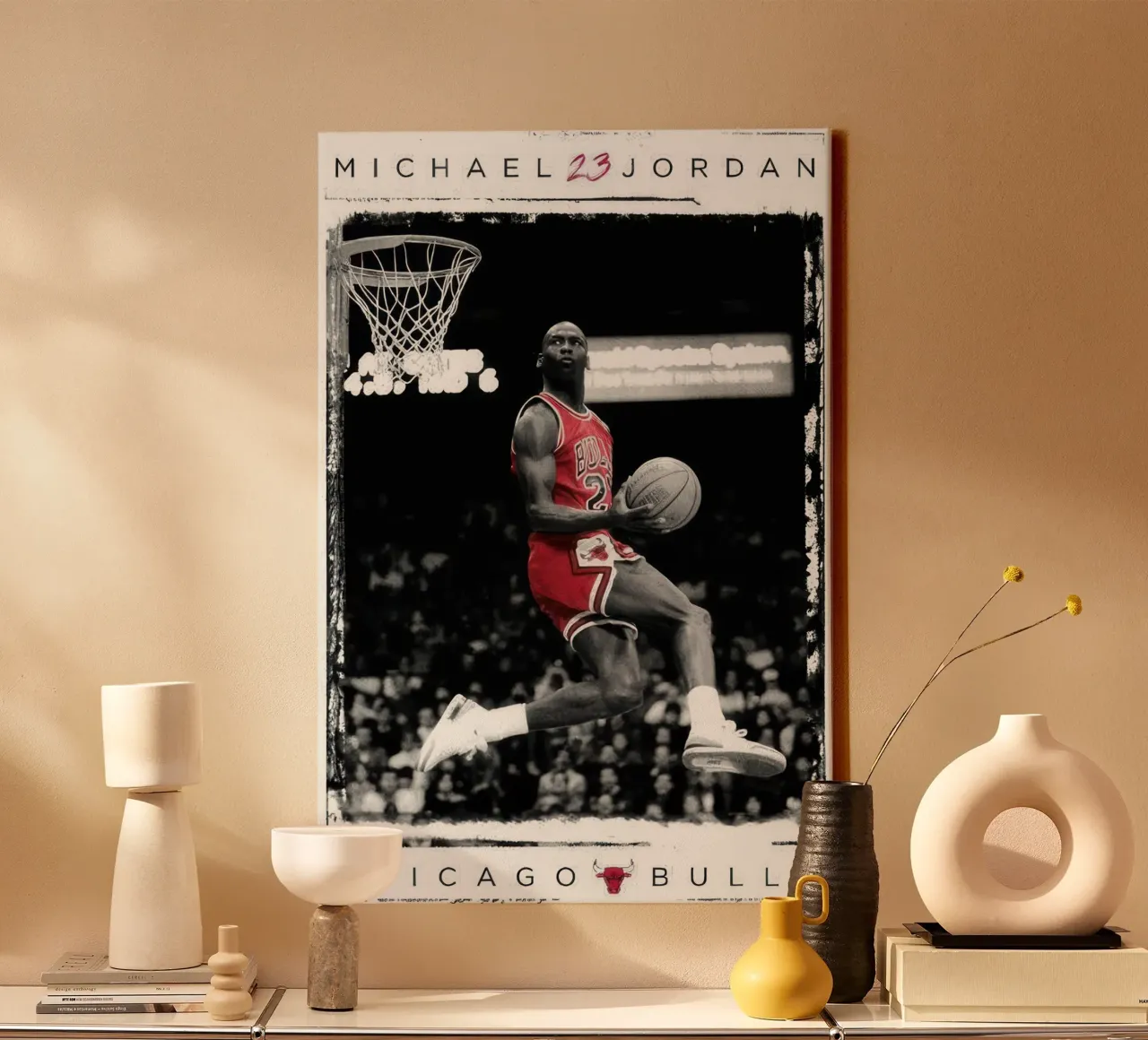 Michael Jordan Dunk canvas met Baklijst van nice sport