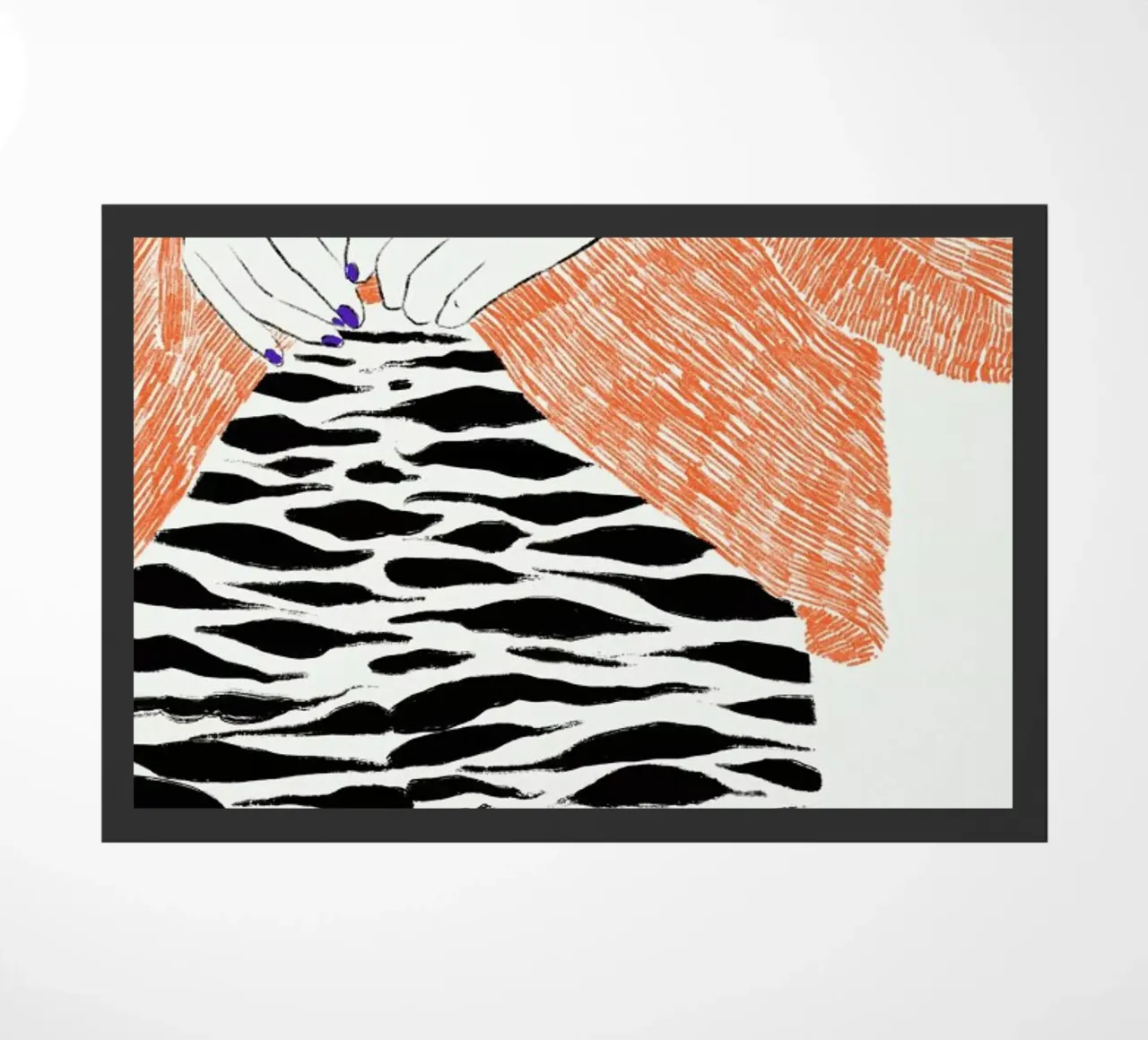 French Tuck zerbino da Graphite