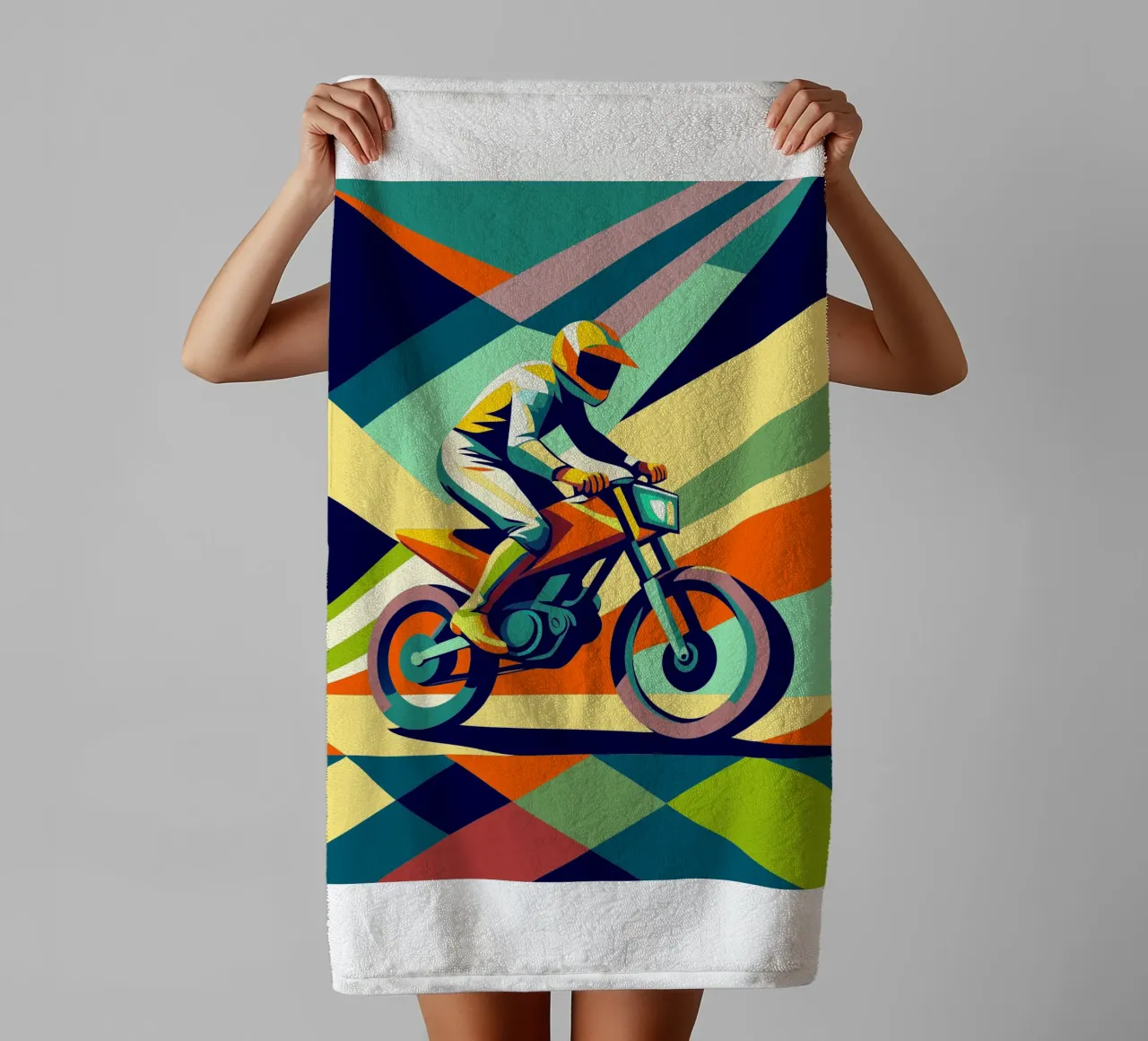 motocross sport vector imagination towel by Faiza