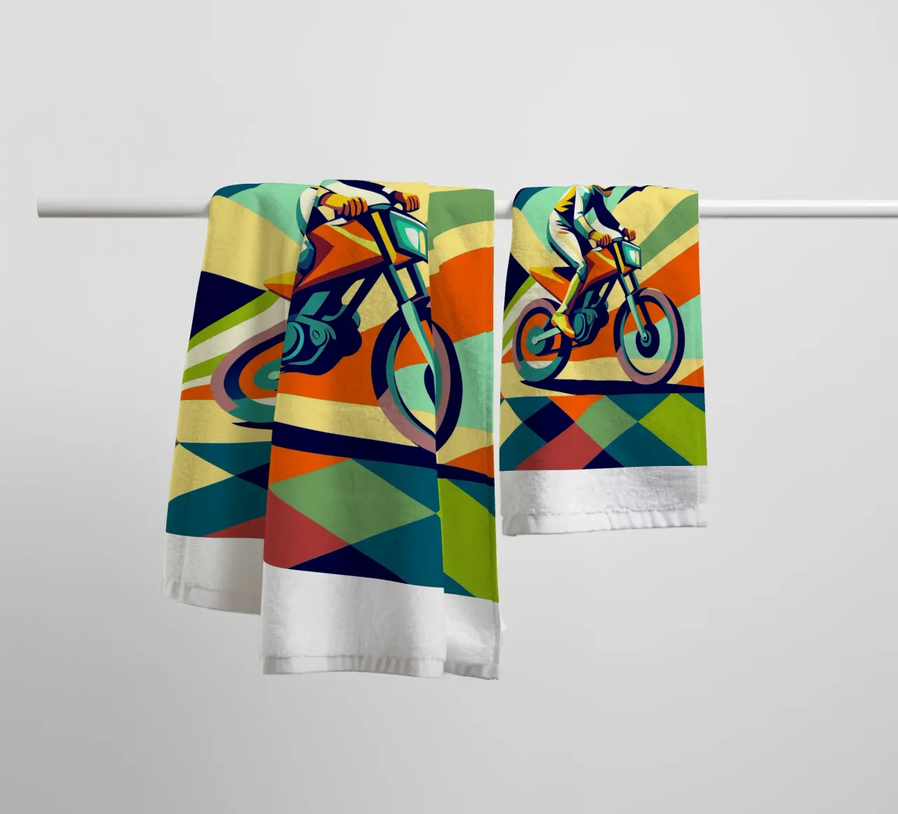 motocross sport vector imagination towel by Faiza