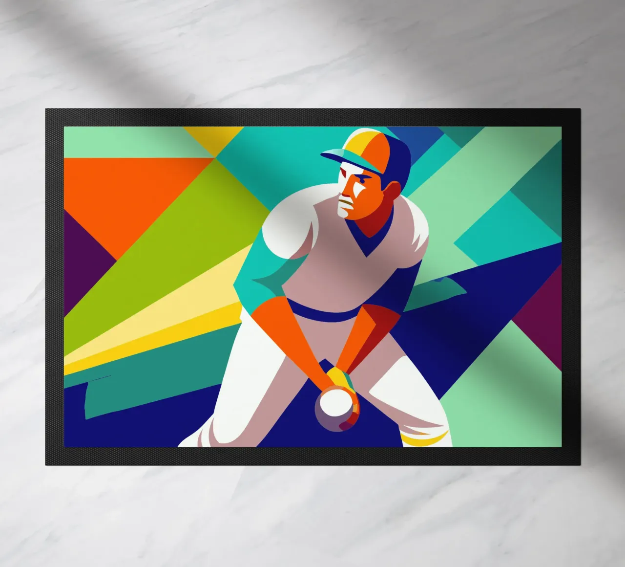 pitcher player sport vector imagination doormat by Faiza
