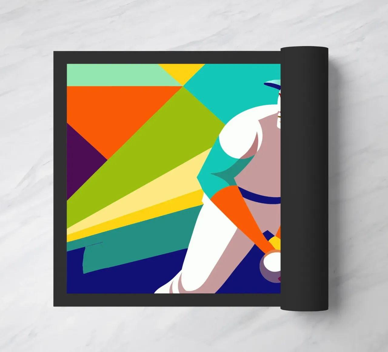 pitcher player sport vector imagination doormat by Faiza