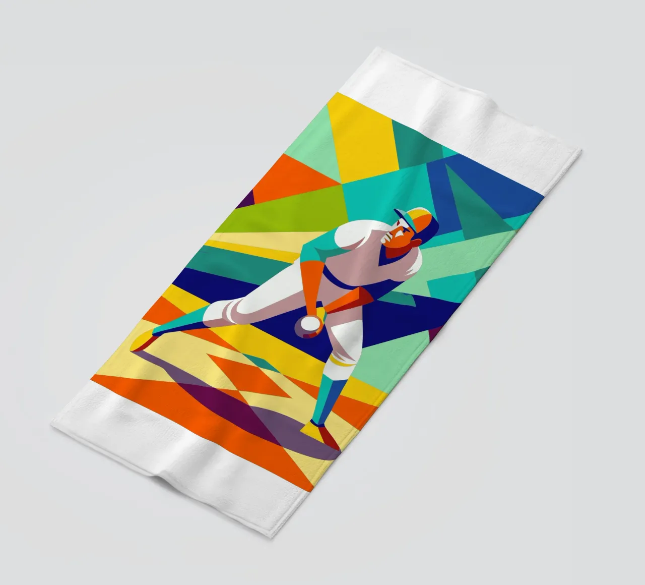pitcher player sport vector imagination beach towel by Faiza