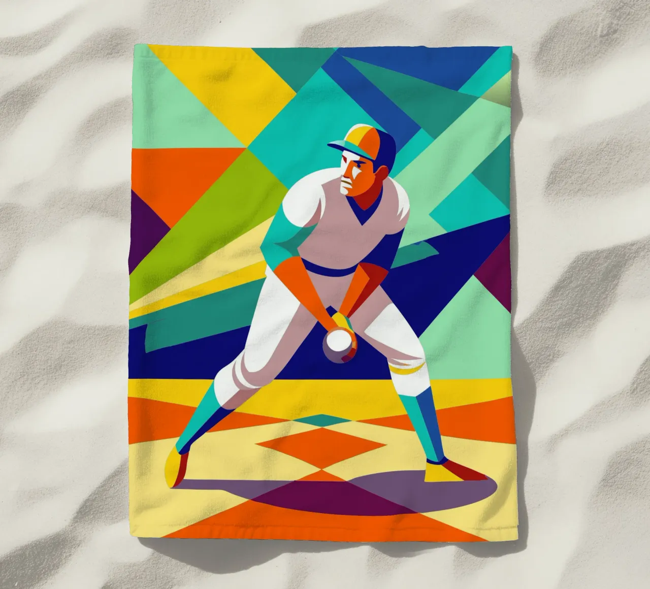 pitcher player sport vector imagination beach towel by Faiza