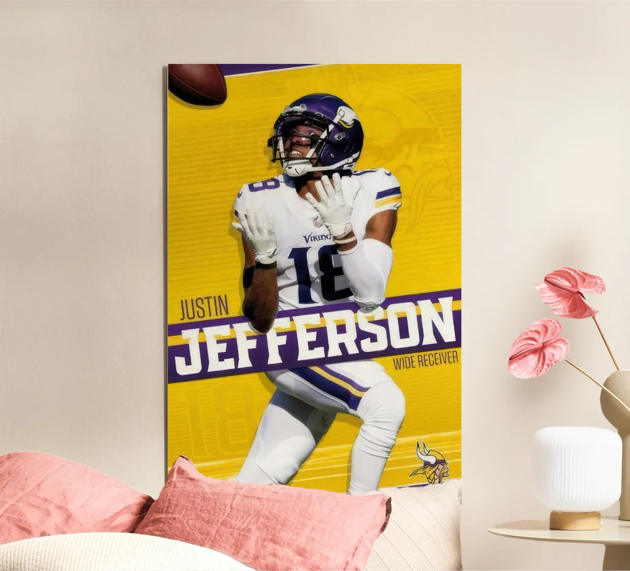 NFL Minnesota Vikings - Justin Jefferson 22 alluminio dibond da nice sport