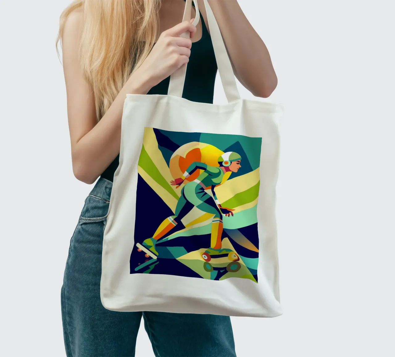 patin à roulettes sport vectoriel imagination tote bag de Faiza