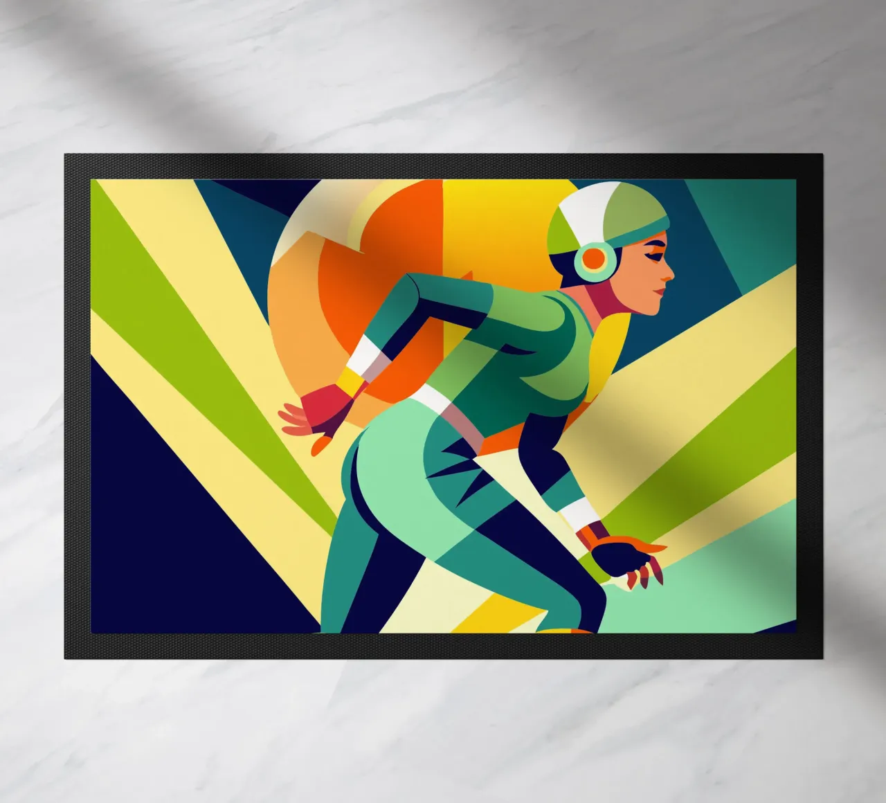 roller skate sport vector imagination doormat by Faiza