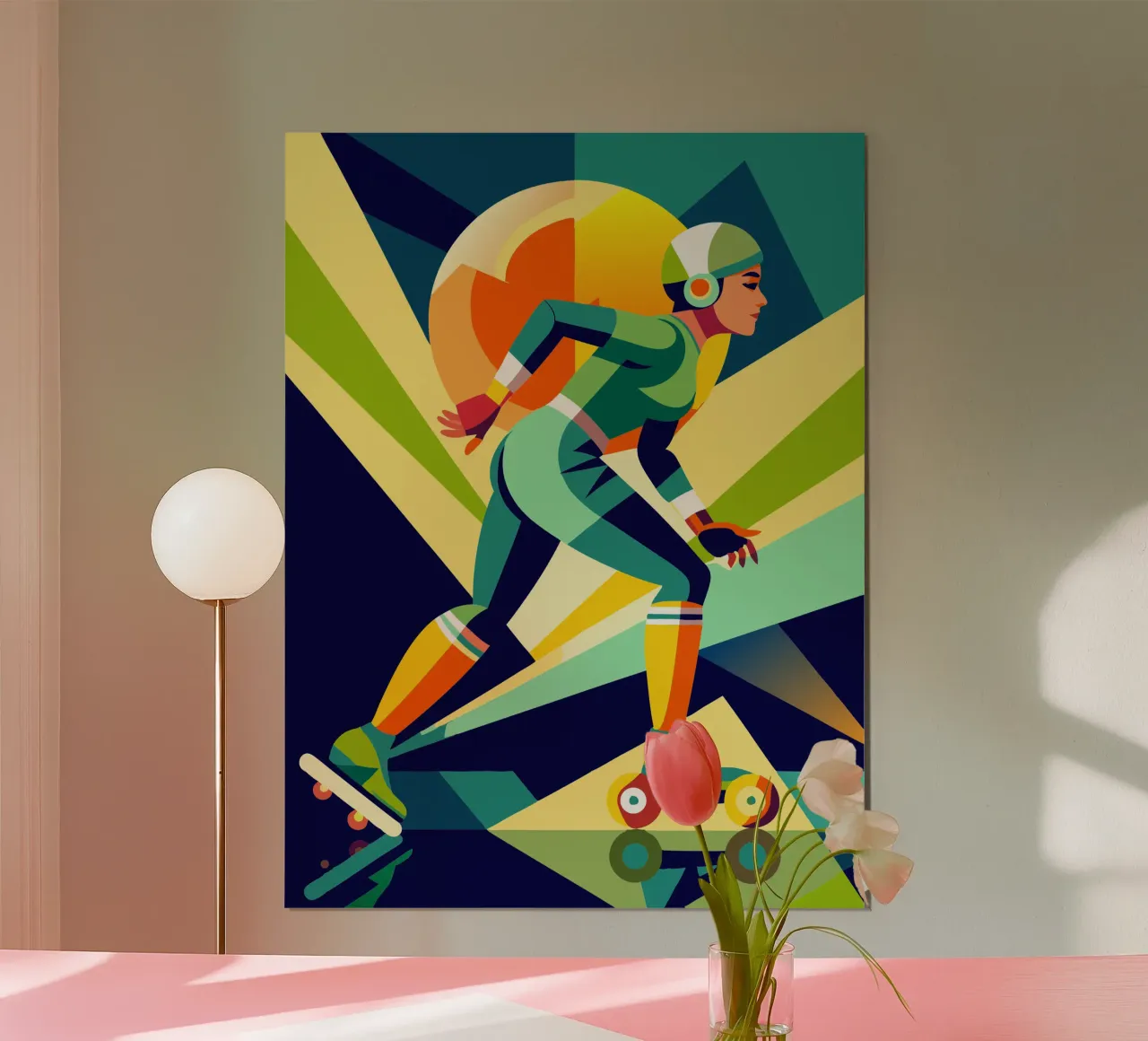 patin à roulettes sport vectoriel imagination poster de Faiza