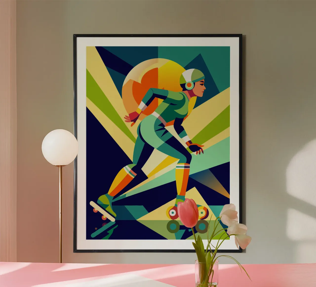 patin à roulettes sport vectoriel imagination poster de Faiza