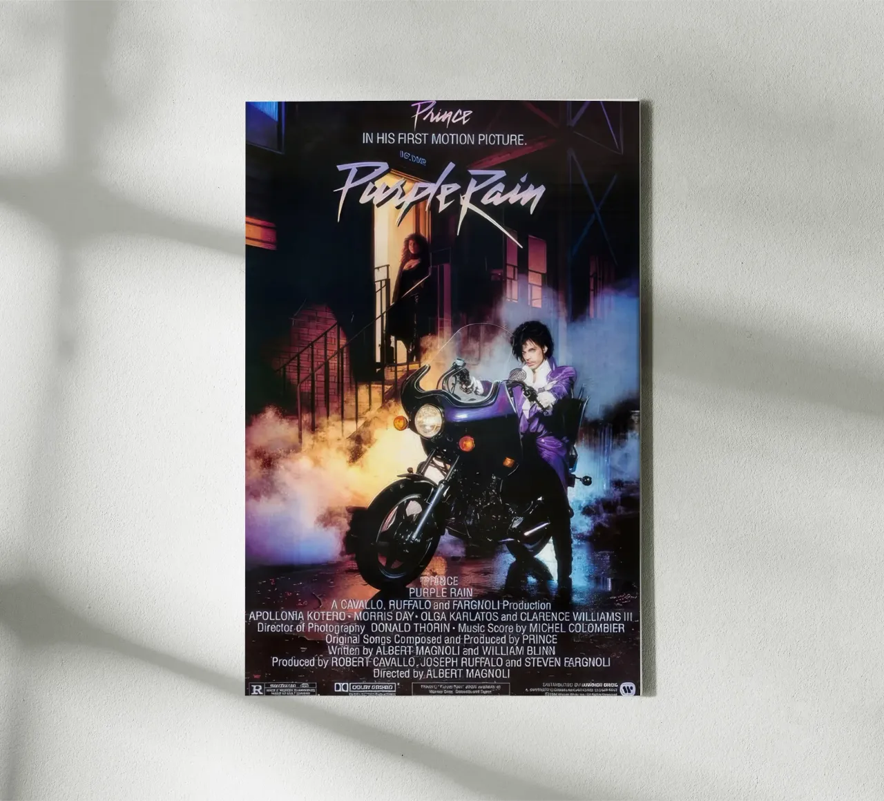 PRINCE.  PIOGGIA VIOLA [1984] tela con Cornice a cassetta da Band Merch