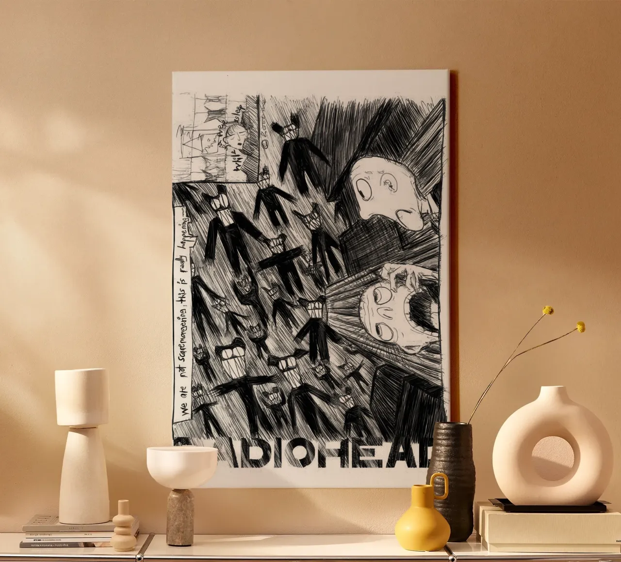 Radiohead - Scribble tela con Cornice a cassetta da Band Merch