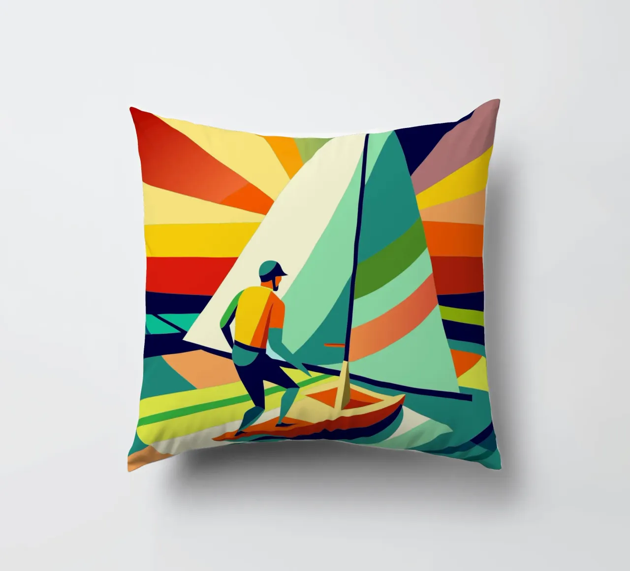 sailing sport vector imagination decorative cushion by Faiza