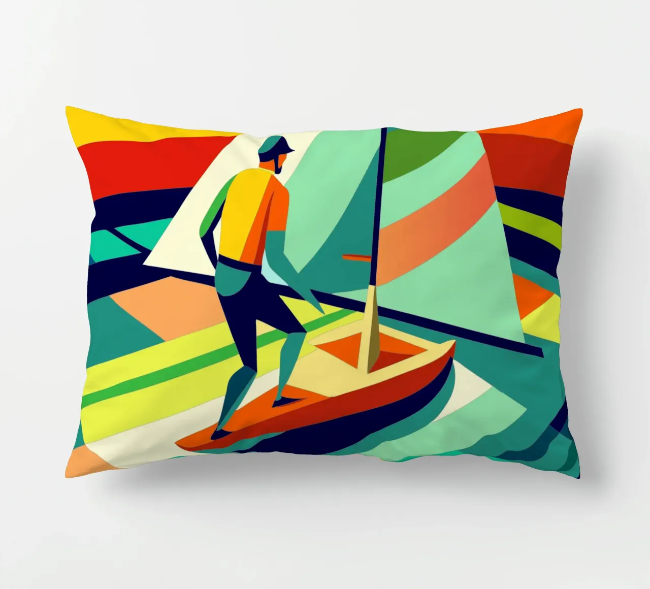 sailing sport vector imagination decorative cushion by Faiza