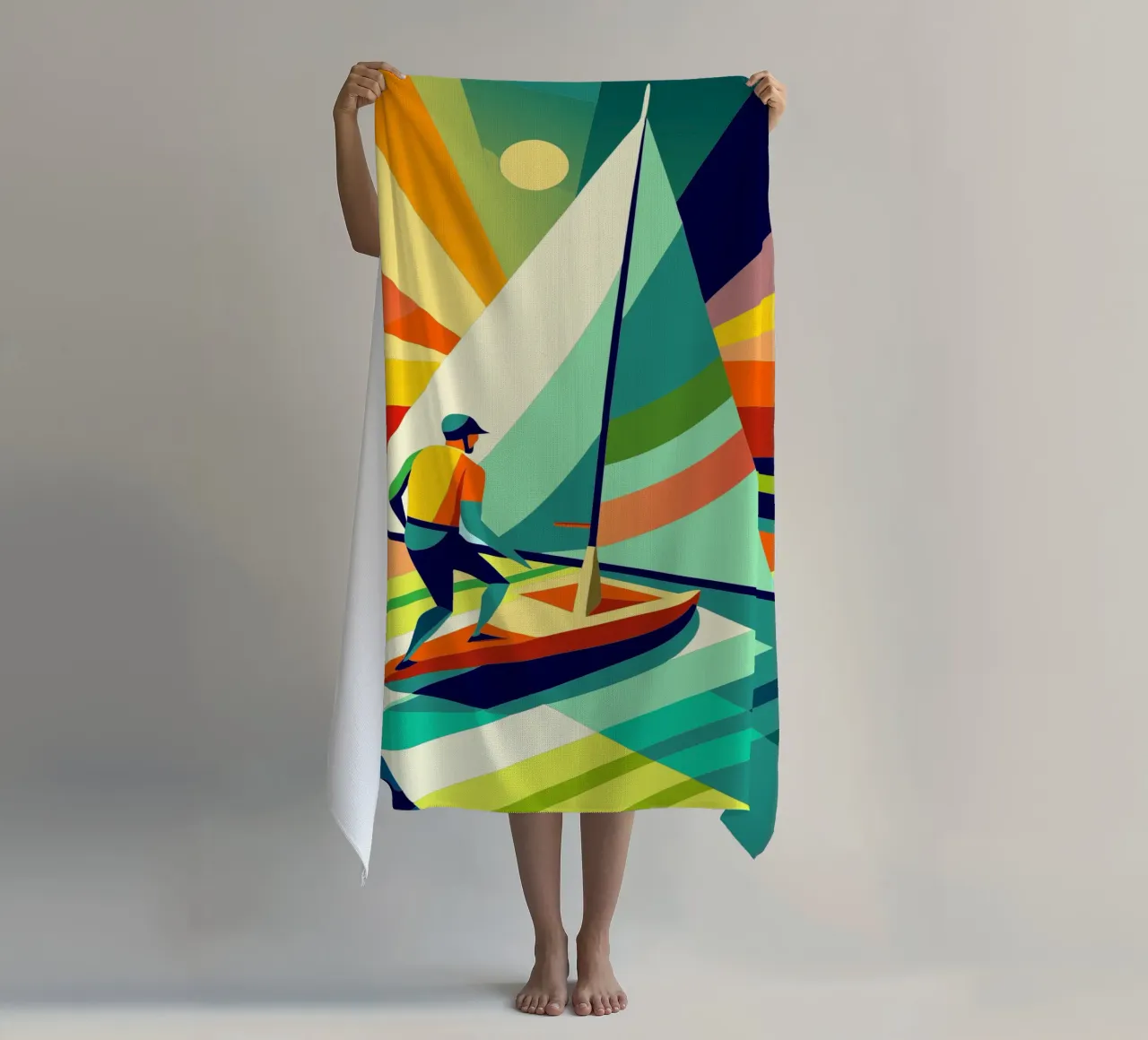 sailing sport vector imagination beach towel by Faiza