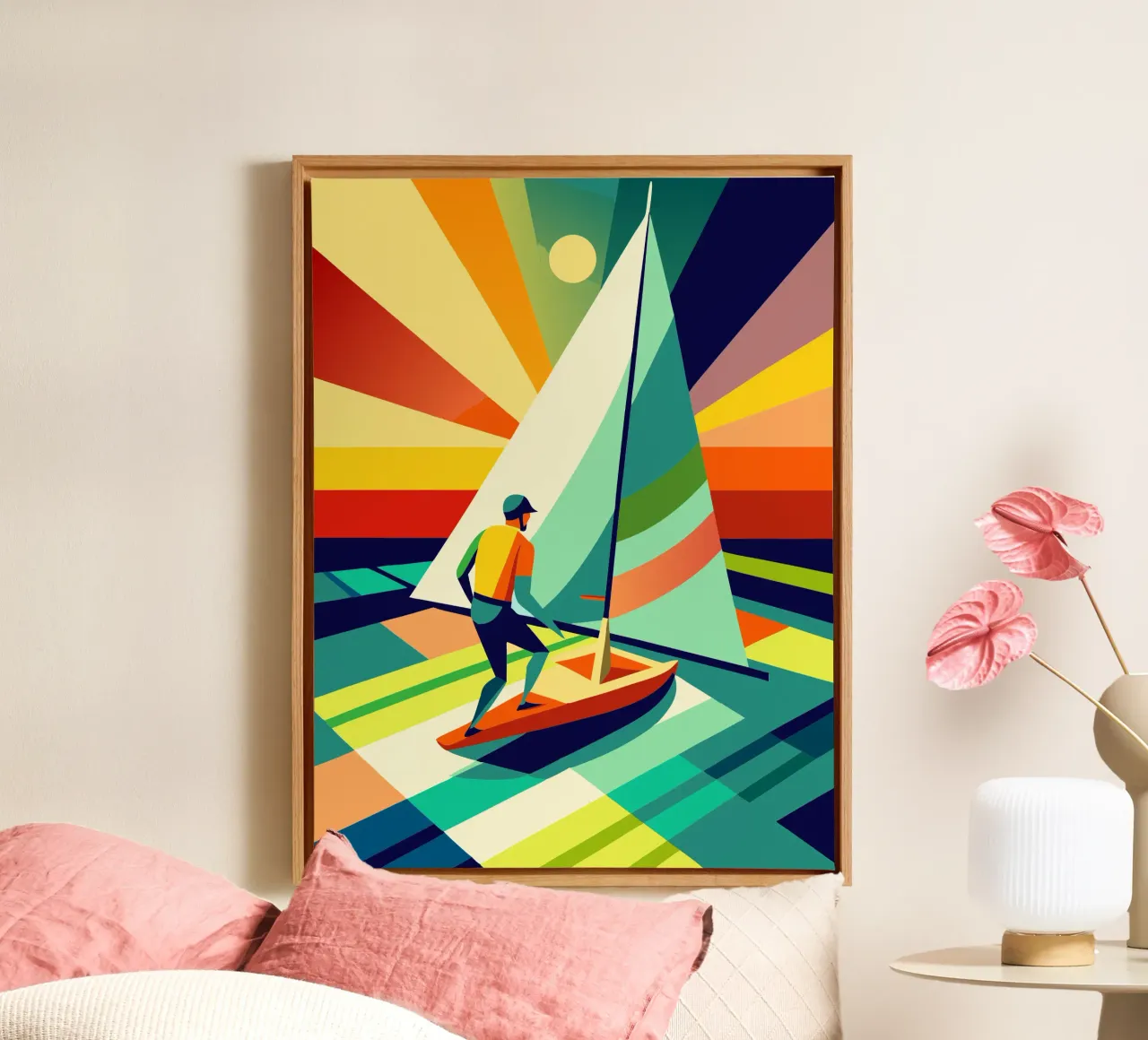 zeilsport vector verbeelding canvas met Baklijst van Faiza