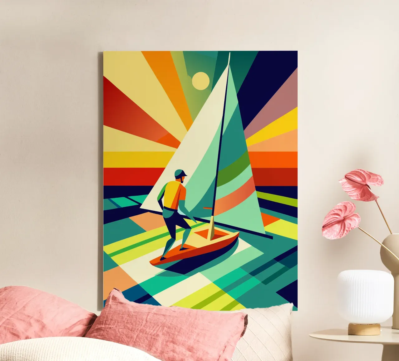 zeilsport vector verbeelding canvas met Baklijst van Faiza