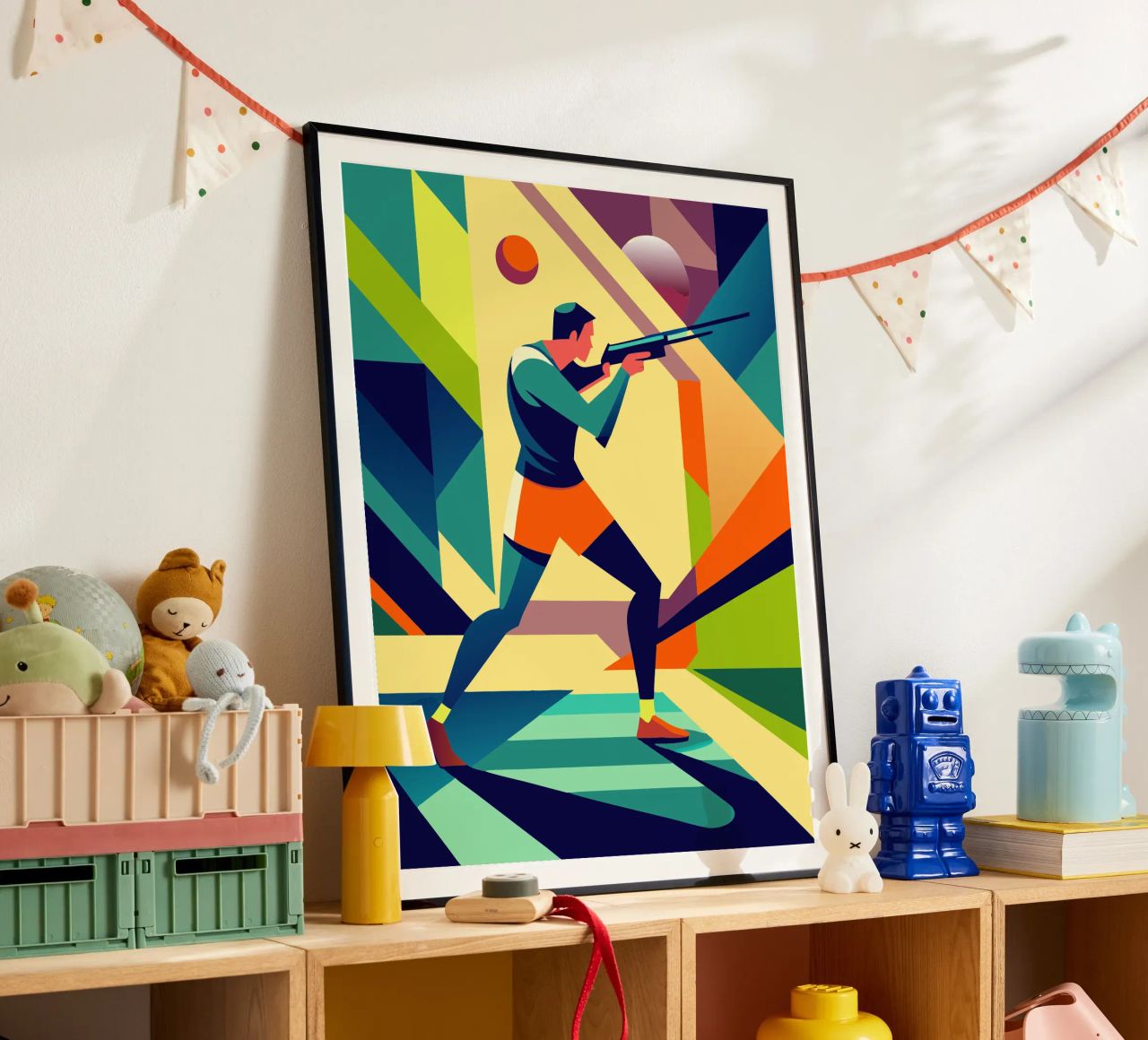 sport de tir vectoriel art de l'imagination poster de Faiza