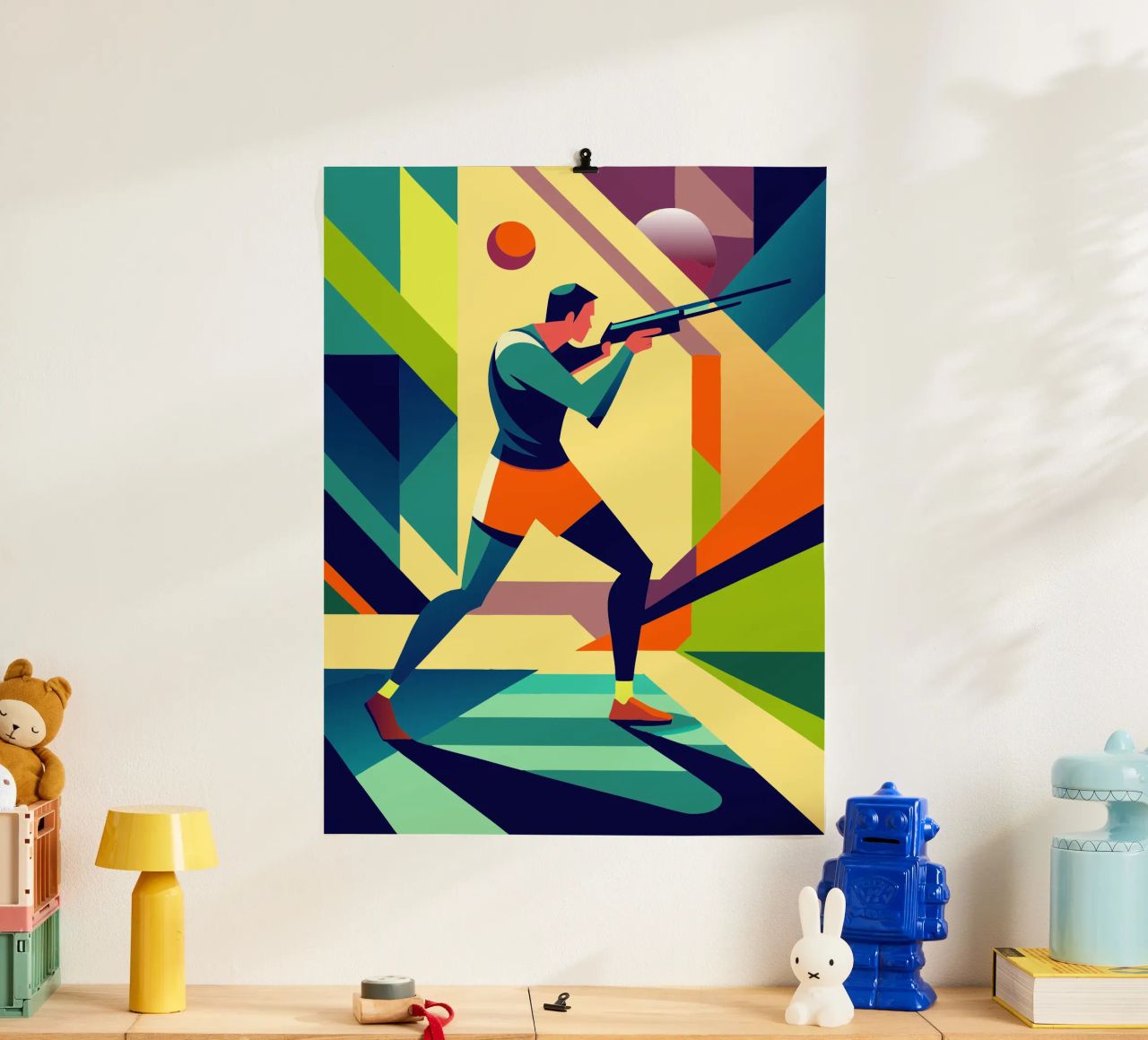 sport de tir vectoriel art de l'imagination poster de Faiza