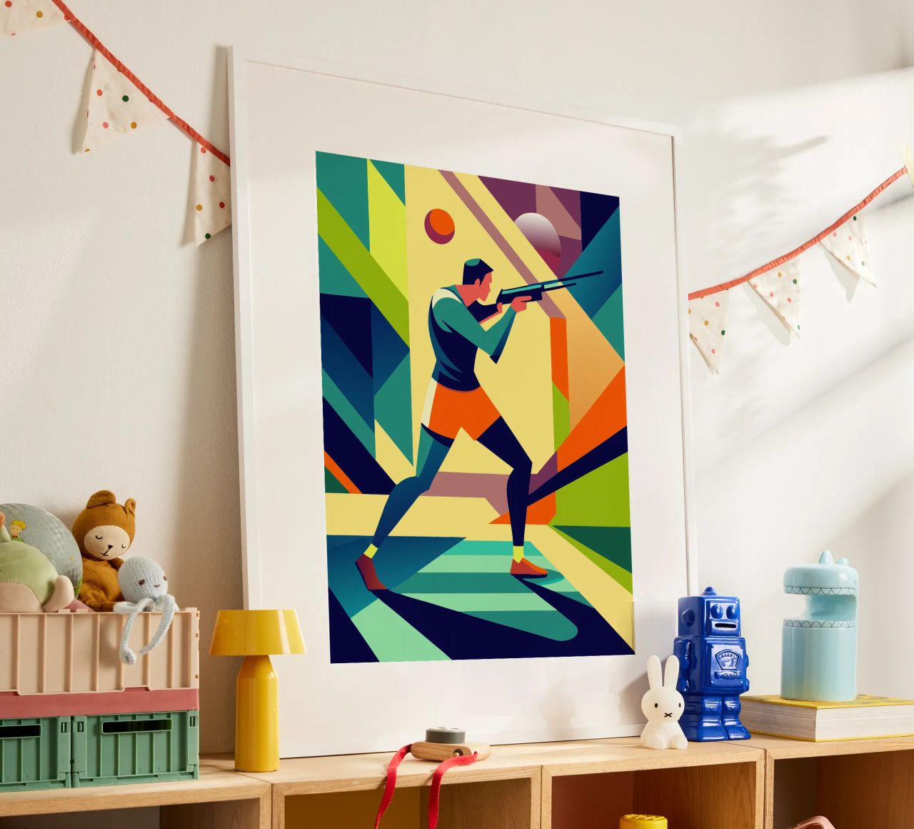 sport de tir vectoriel art de l'imagination poster de Faiza