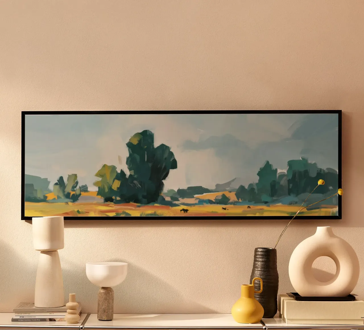 Lone Tree Horizon poster con telaio in alluminio da Radiance Landscape
