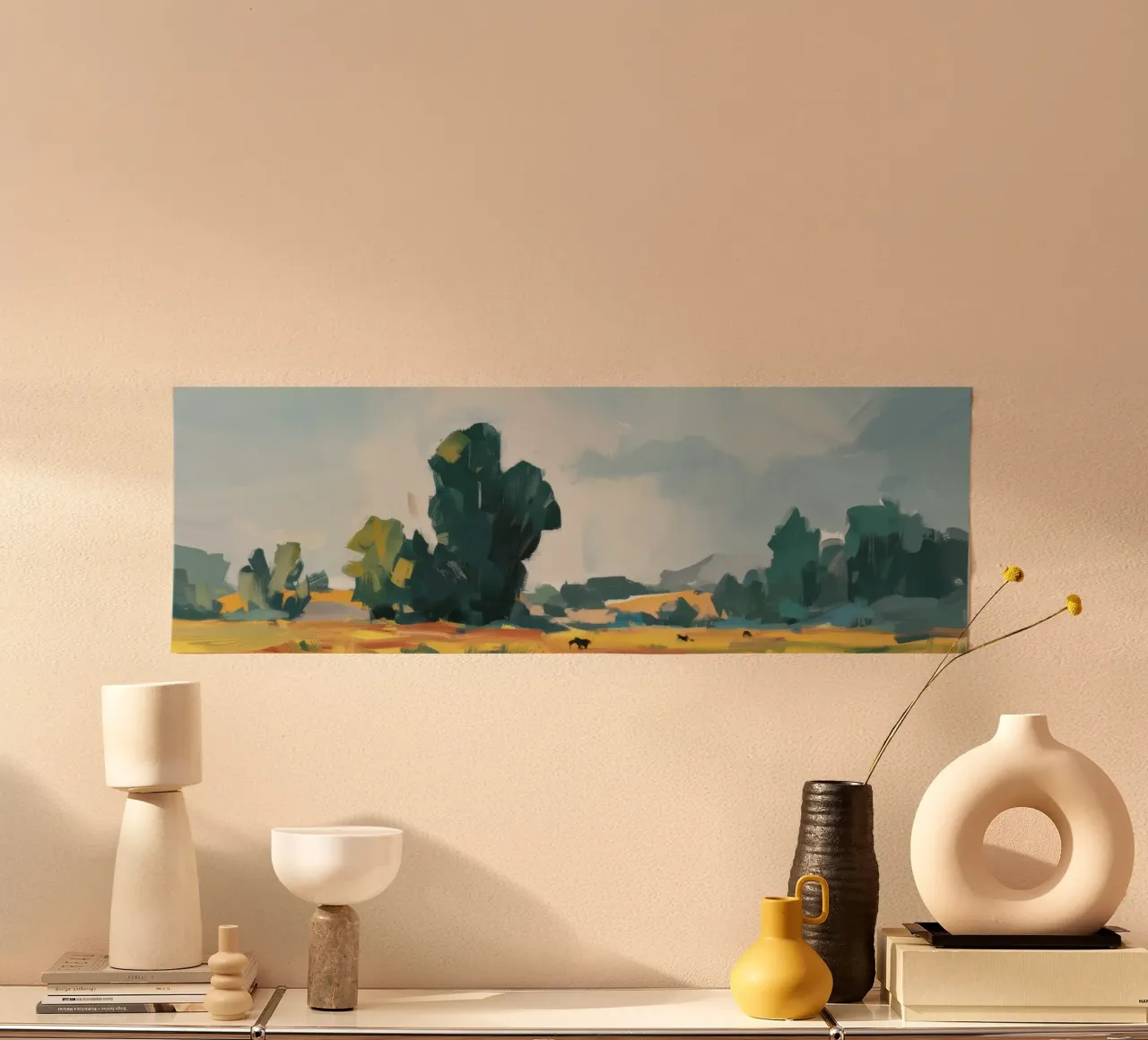 Lone Tree Horizon poster con telaio in alluminio da Radiance Landscape