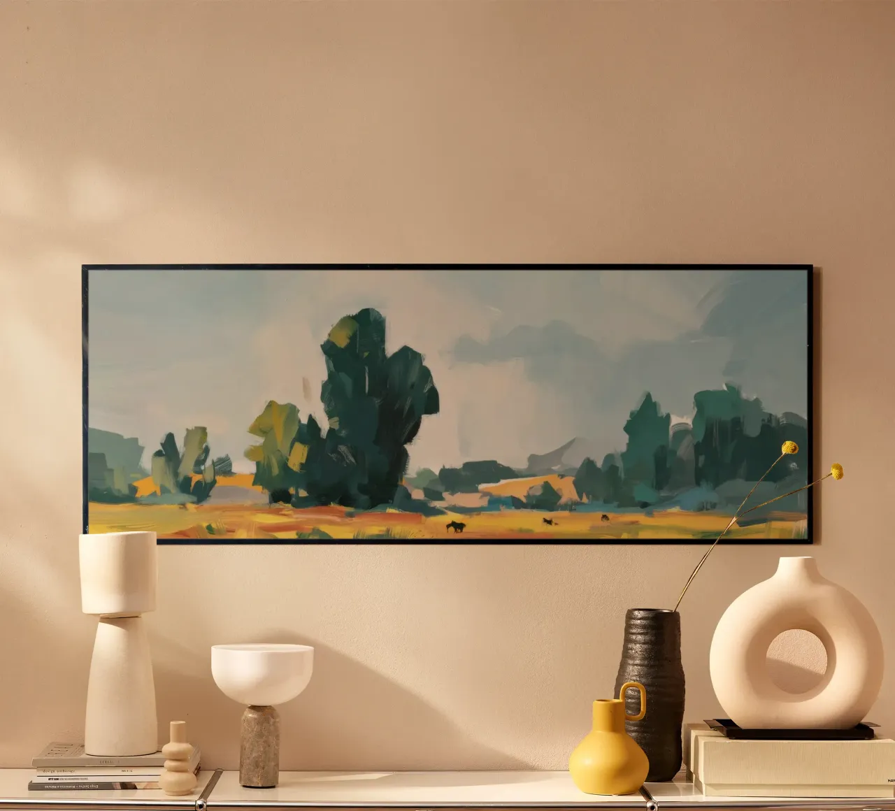Lone Tree Horizon poster con telaio in alluminio da Radiance Landscape