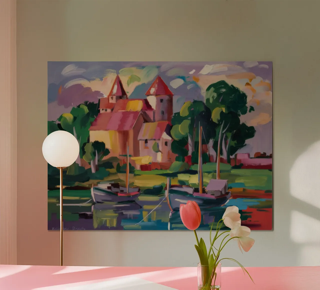 Il sogno del castello sul lago poster da Radiance Landscape