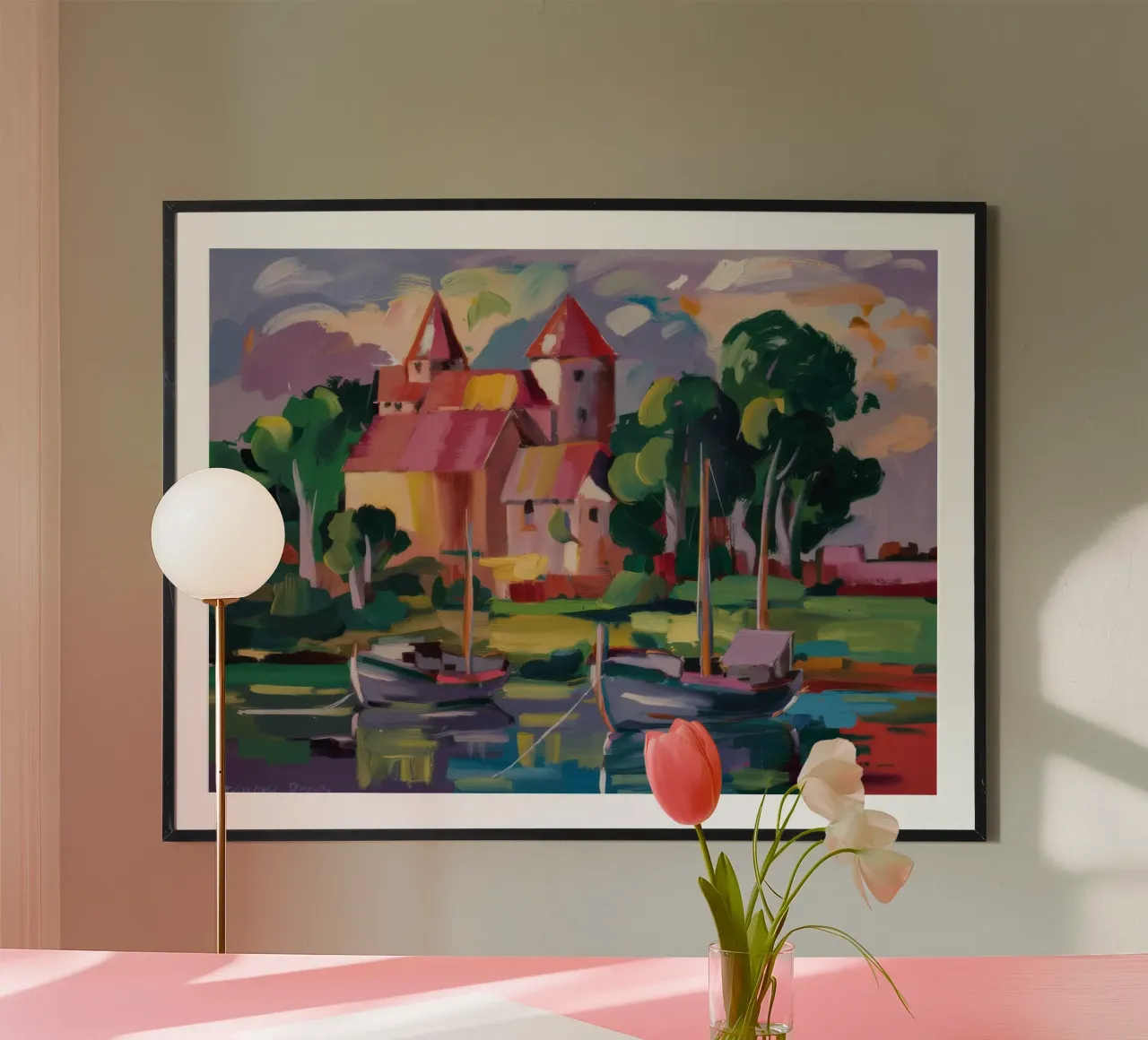 Il sogno del castello sul lago poster da Radiance Landscape