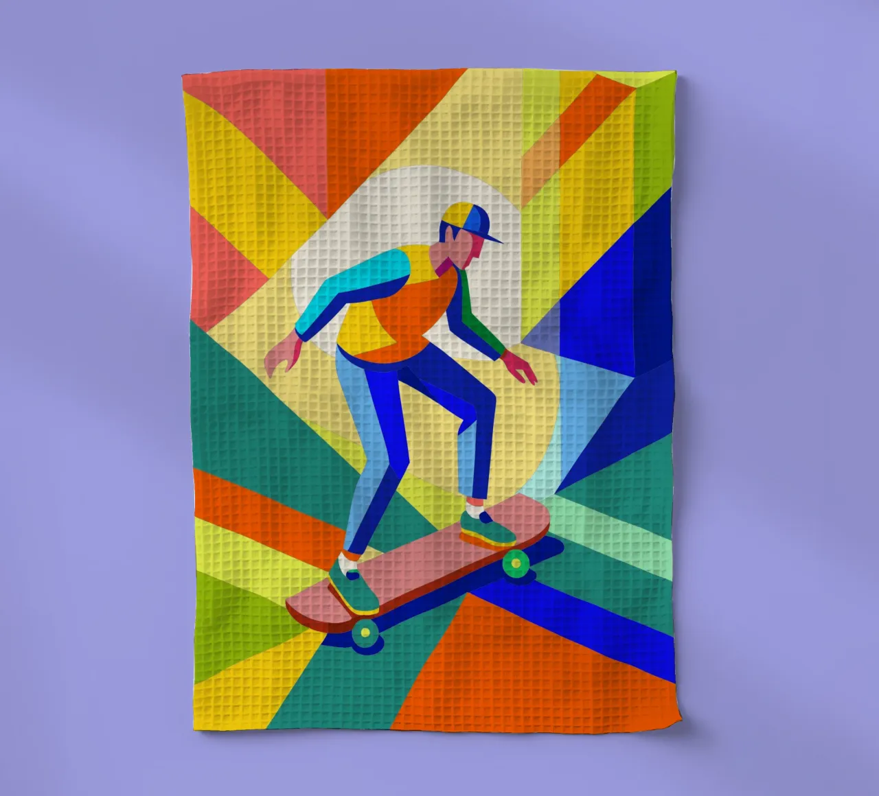 skateboarding player sport vector imagination tea towel by Faiza