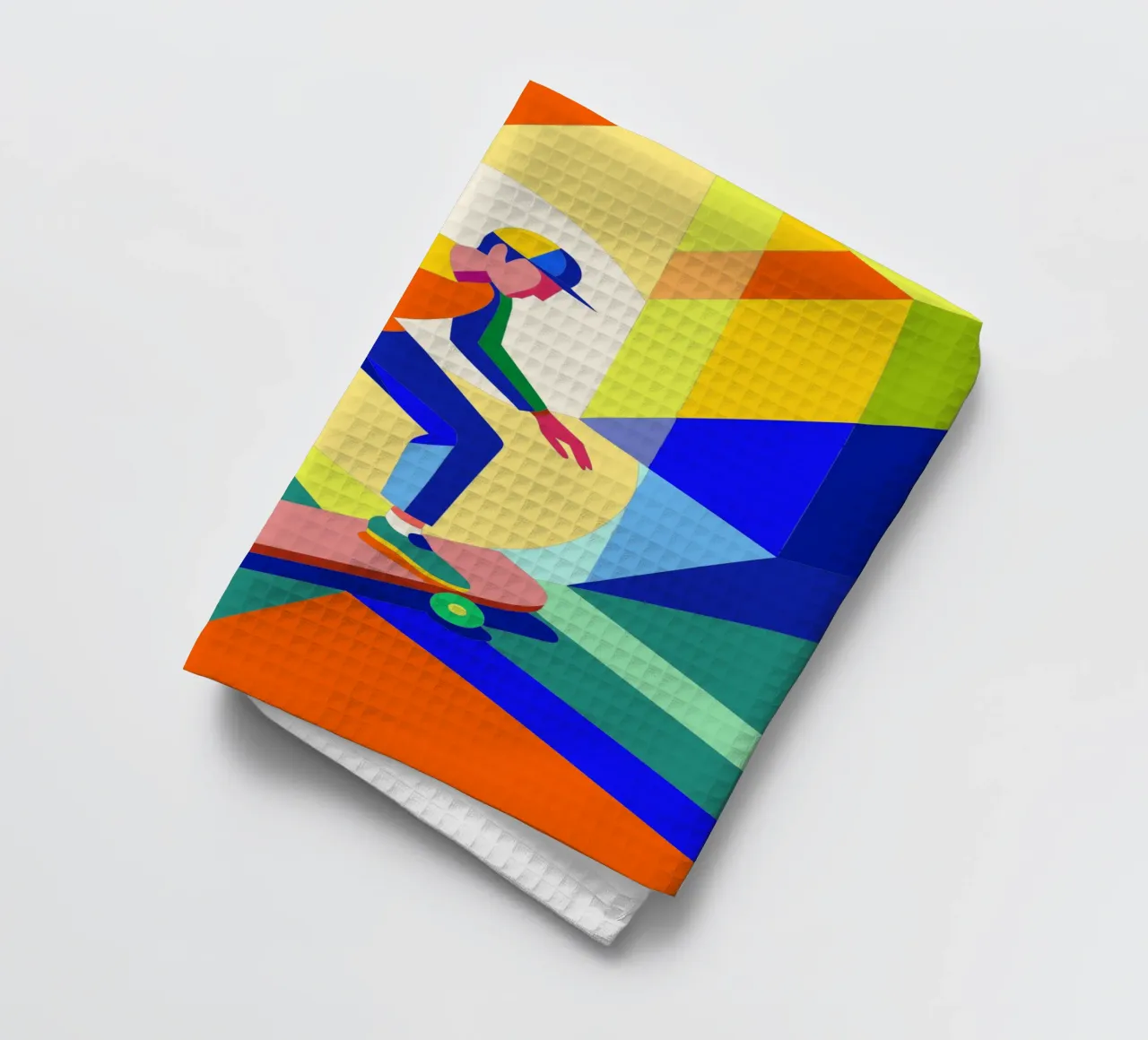 skateboarding player sport vector imagination tea towel by Faiza