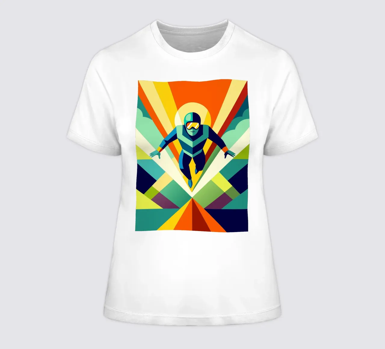 skydiving sport vector imagination women's fitted t-shirt by Faiza