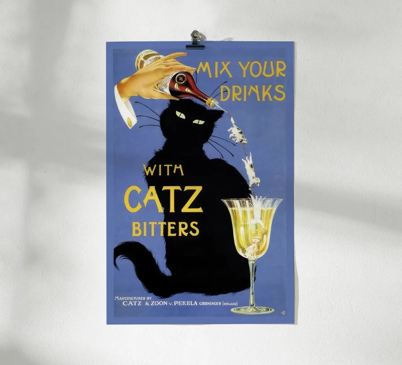 Mescolate i vostri drink con gli amari Catz poster con telaio in legno da Beauty wall