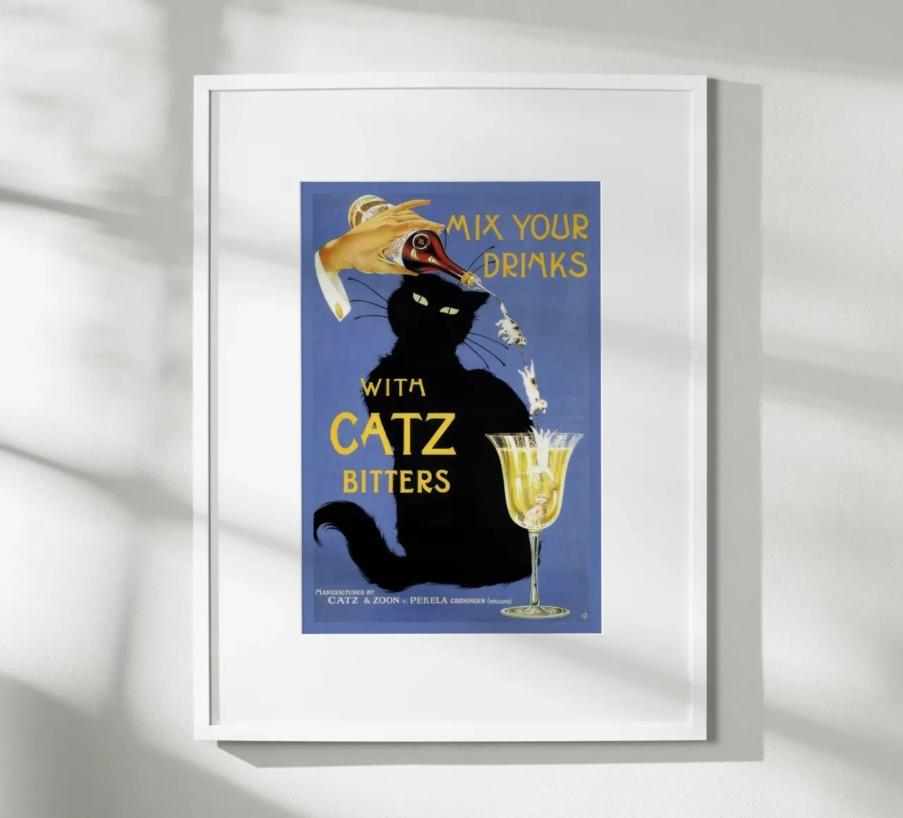 Mescolate i vostri drink con gli amari Catz poster con telaio in legno da Beauty wall