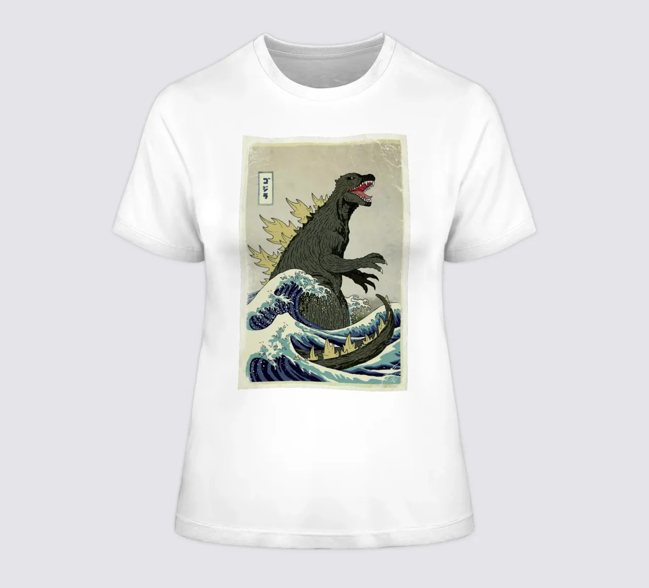 The Great Godzilla off Kanagawa t-shirt da donna da DinoMike