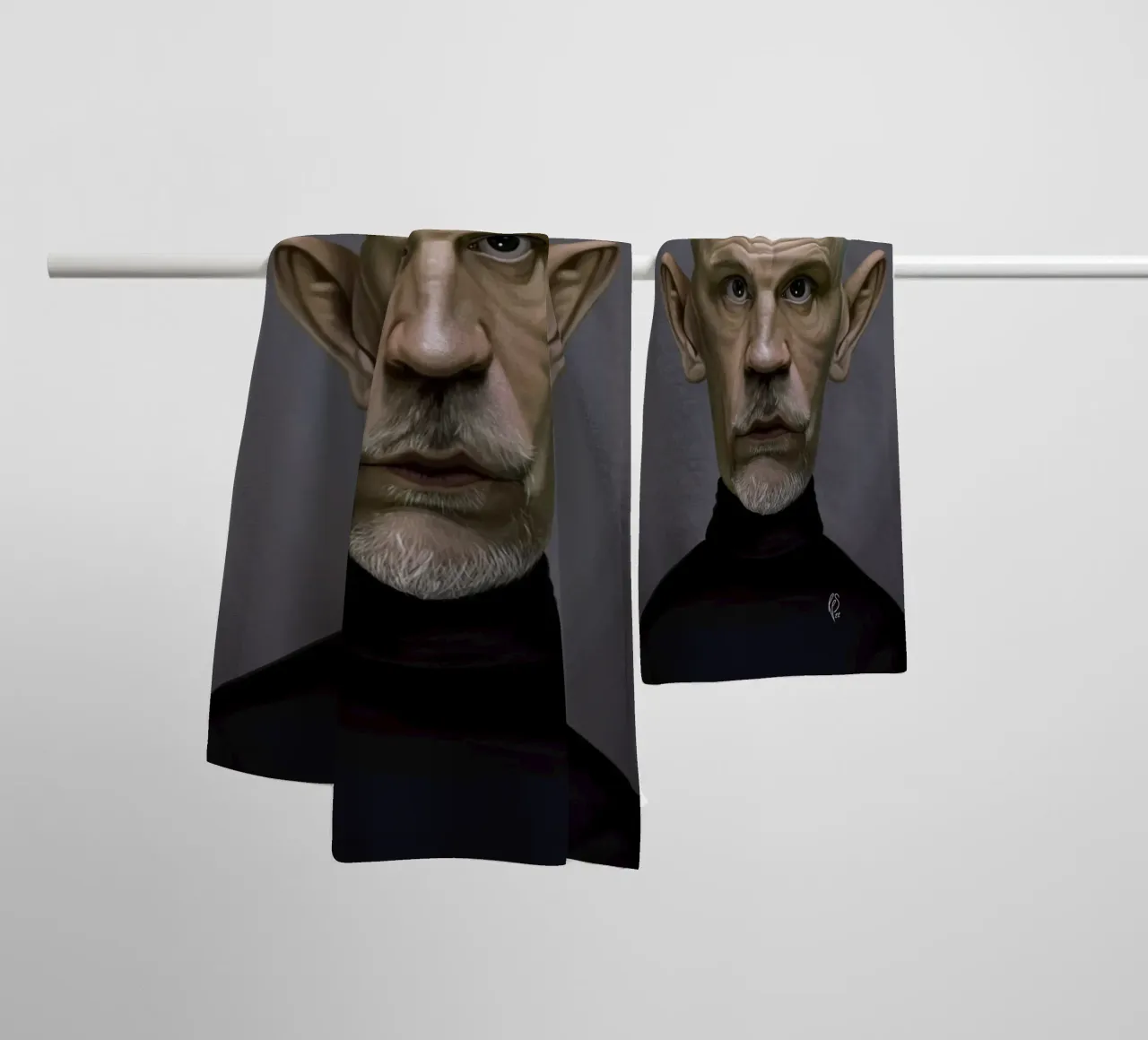 John Malkovich asciugamano da bagno da Rob Art | Illustration